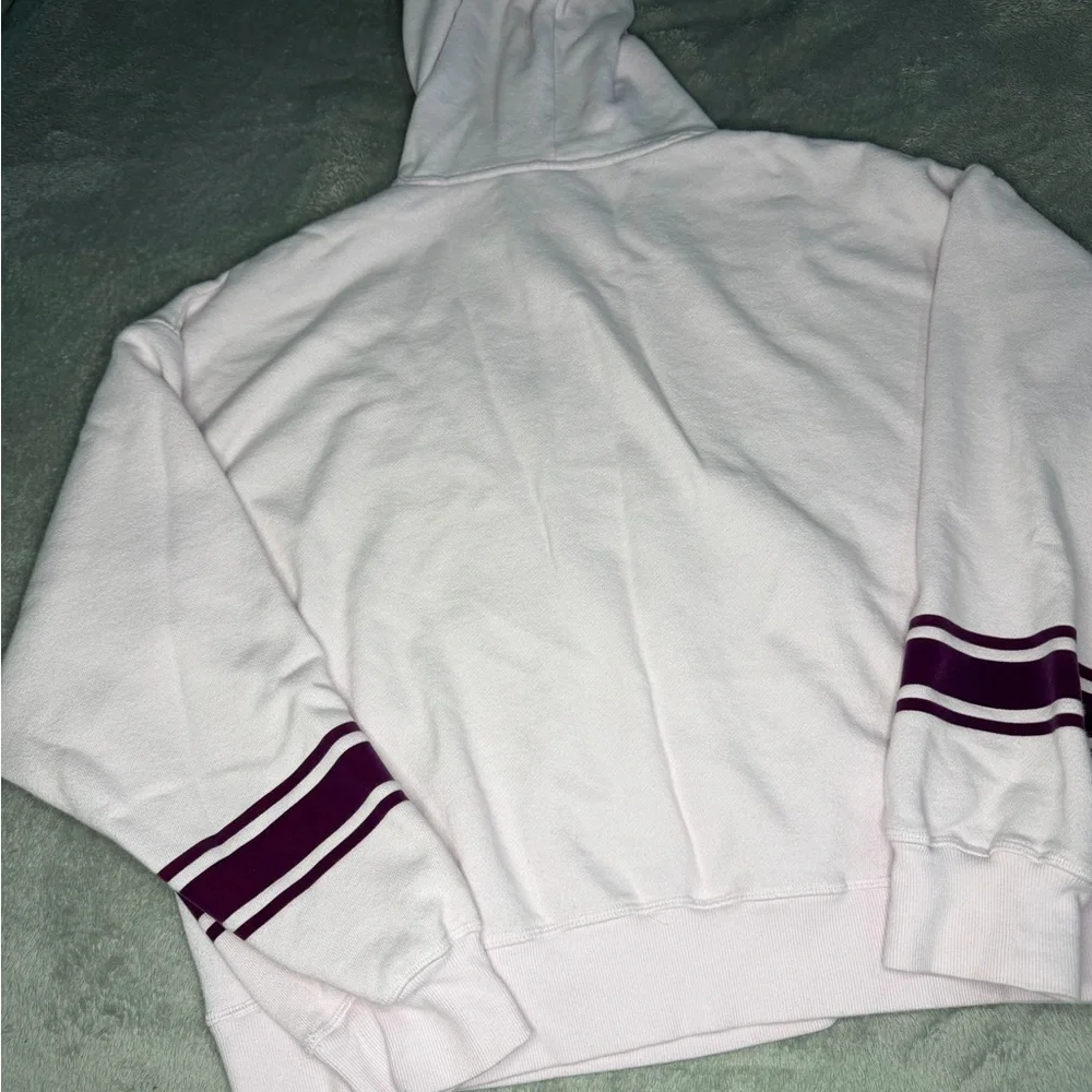 Pink Hooded Sweatshirt with Burgundy Accents - Picture 5 of 5